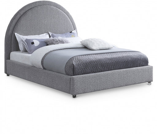 Milo Boucle Fabric Full Bed Grey - MiloGrey-F