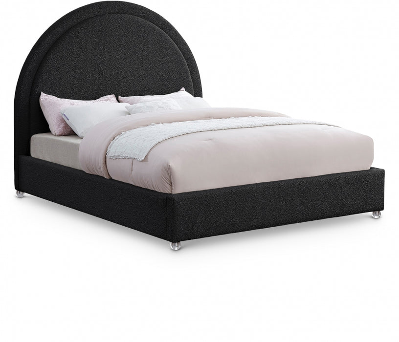 Milo Boucle Fabric King Bed Black - MiloBlack-K