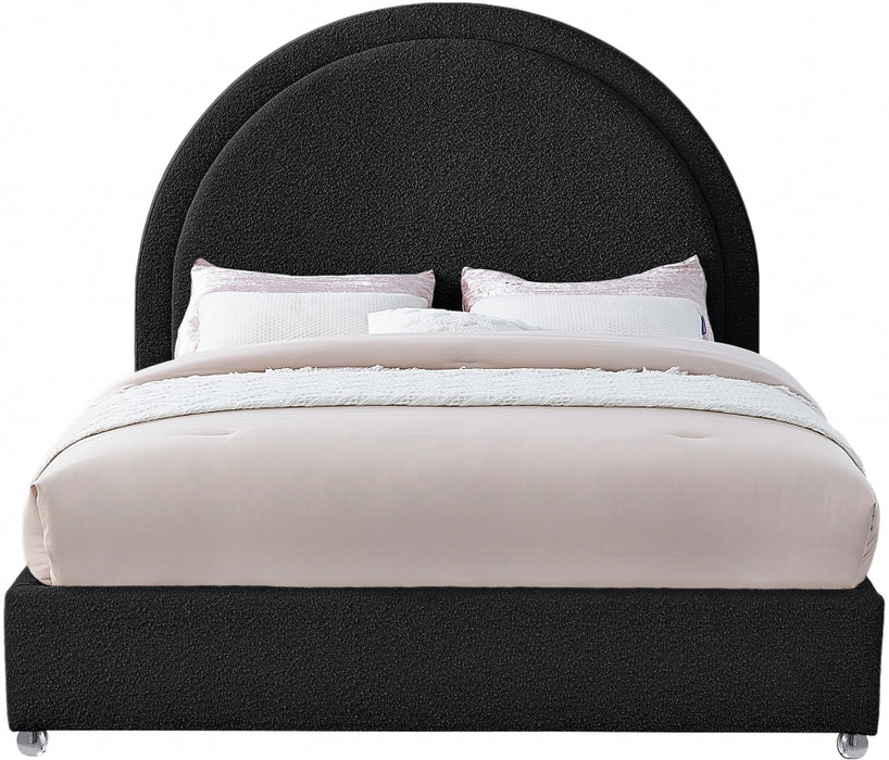 Milo Boucle Fabric King Bed Black - MiloBlack-K