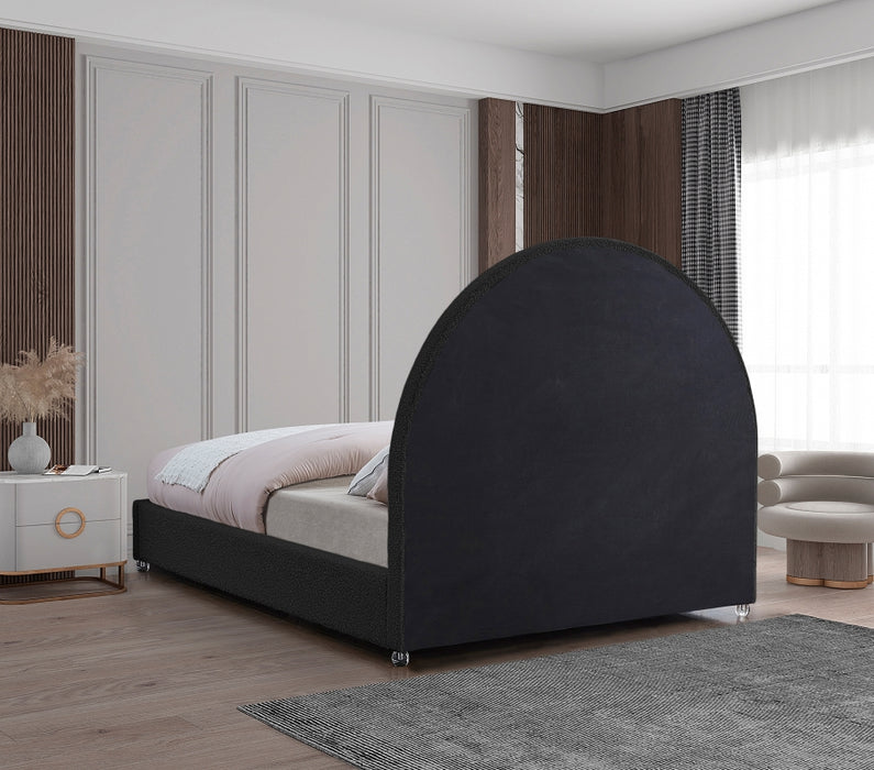 Milo Boucle Fabric King Bed Black - MiloBlack-K