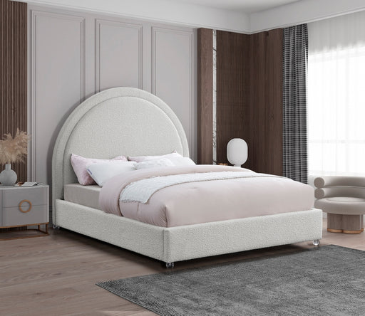 Milo Boucle Fabric King Bed Cream - MiloCream-K