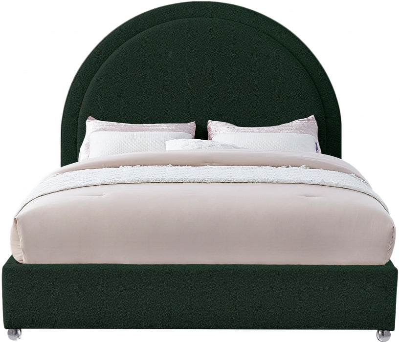 Milo Boucle Fabric King Bed Green - MiloGreen-K