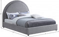 Milo Boucle Fabric King Bed Grey - MiloGrey-K