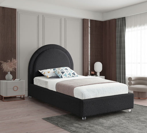 Milo Boucle Fabric Twin Bed Black - MiloBlack-T