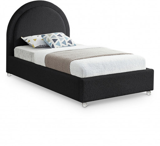 Milo Boucle Fabric Twin Bed Black - MiloBlack-T