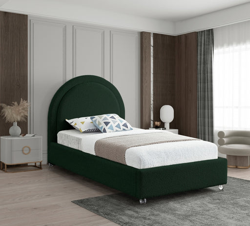 Milo Boucle Fabric Twin Bed Green - MiloGreen-T