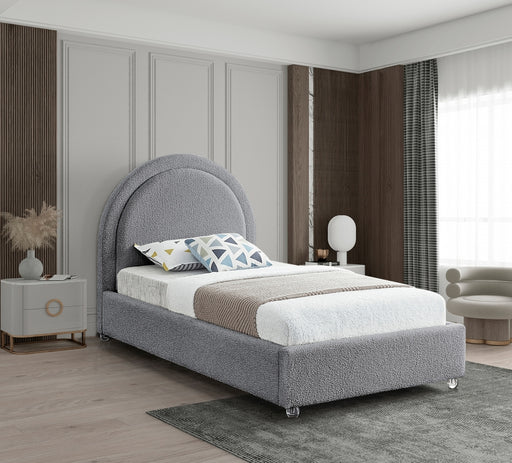 Milo Boucle Fabric Twin Bed Grey - MiloGrey-T