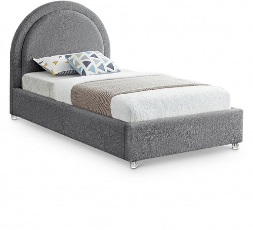 Milo Boucle Fabric Twin Bed Grey - MiloGrey-T