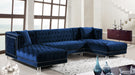 Moda Velvet 3pc. Sectional Blue - 631Navy-Sectional