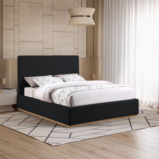 Monaco Boucle Fabric Full Bed Black - MonacoBlack-F