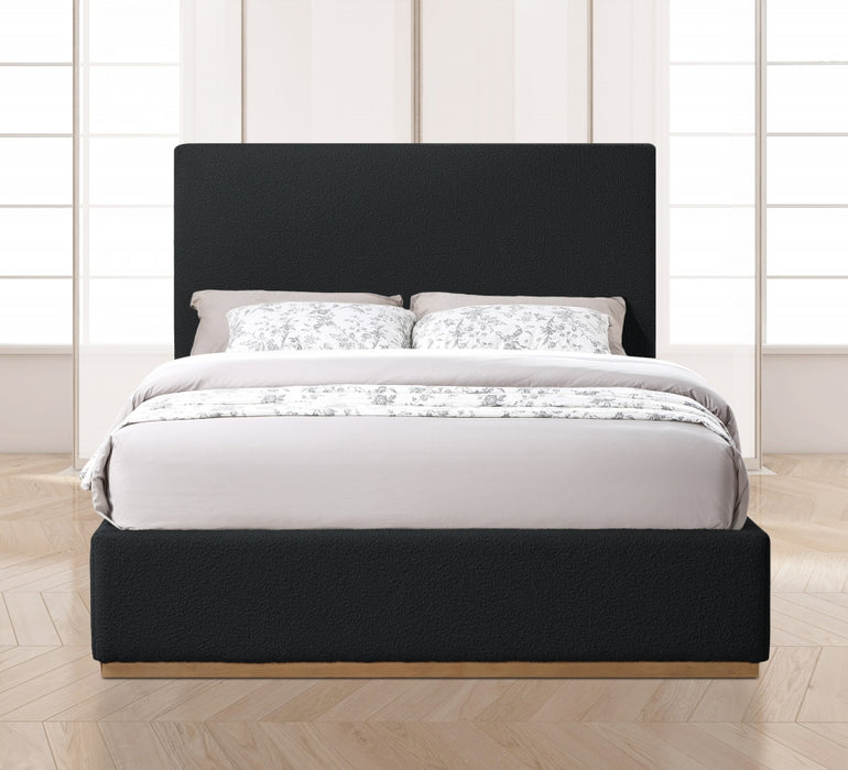 Monaco Boucle Fabric Full Bed Black - MonacoBlack-F