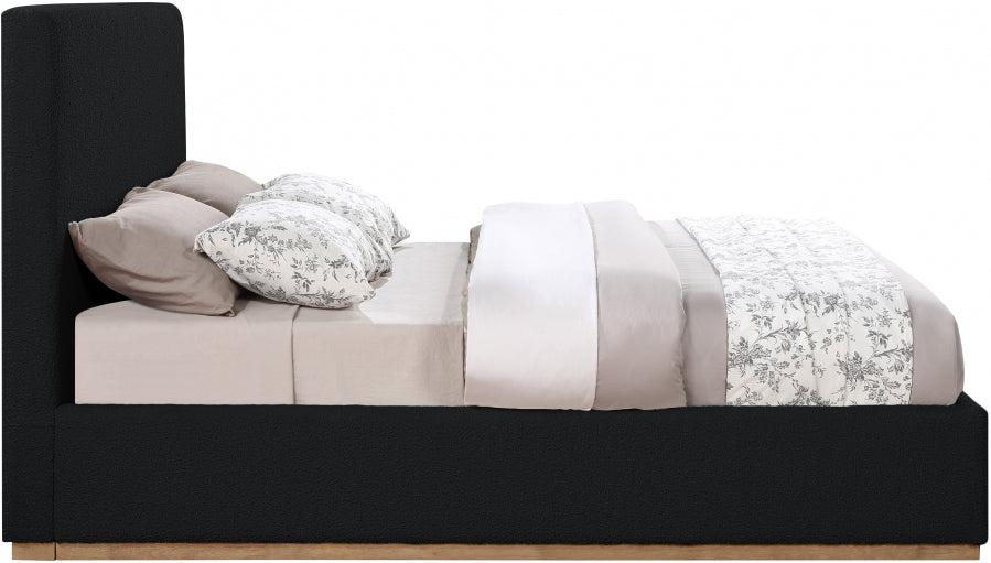 Monaco Boucle Fabric Full Bed Black - MonacoBlack-F