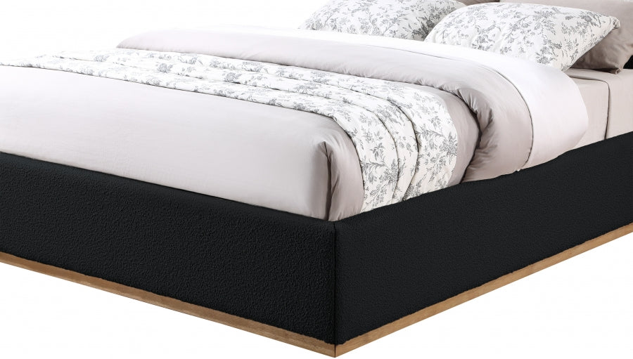 Monaco Boucle Fabric Full Bed Black - MonacoBlack-F