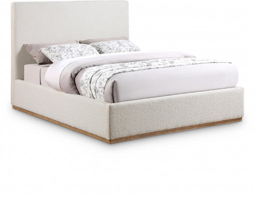 Monaco Boucle Fabric Full Bed Cream - MonacoCream-F