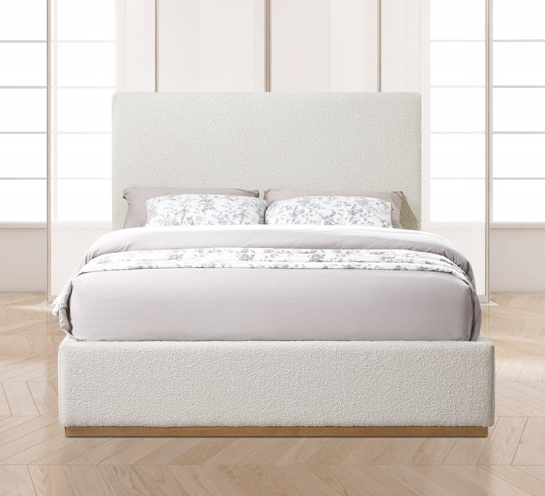 Monaco Boucle Fabric Full Bed Cream - MonacoCream-F