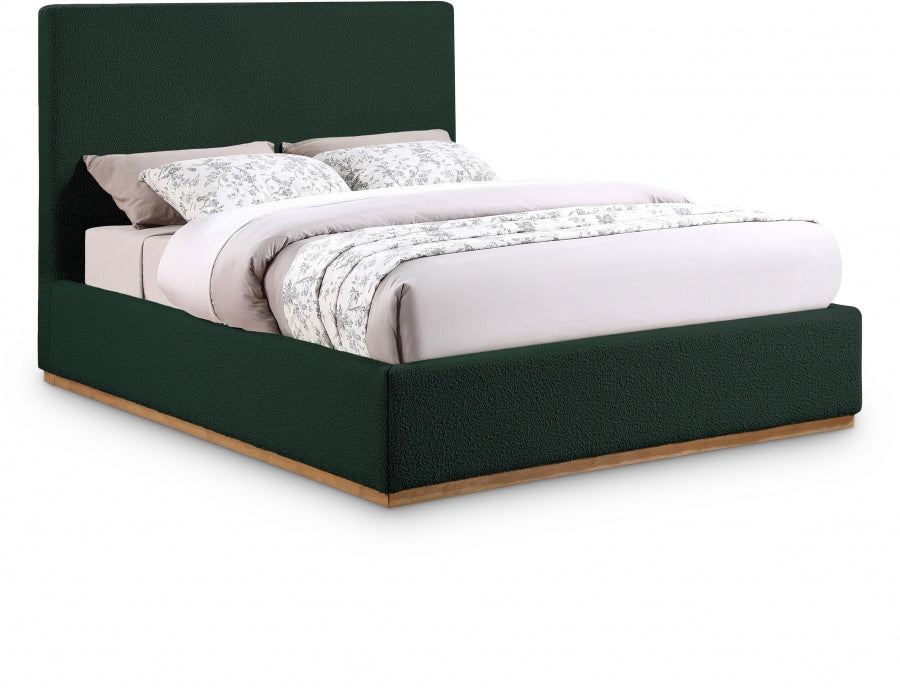 Monaco Boucle Fabric Full Bed Green - MonacoGreen-F