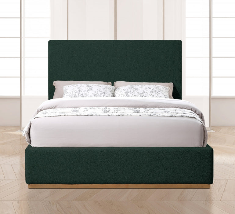 Monaco Boucle Fabric Full Bed Green - MonacoGreen-F