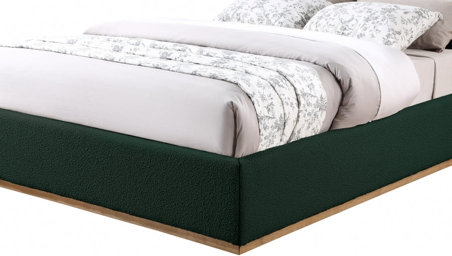 Monaco Boucle Fabric Full Bed Green - MonacoGreen-F