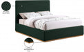 Monaco Boucle Fabric Full Bed Green - MonacoGreen-F