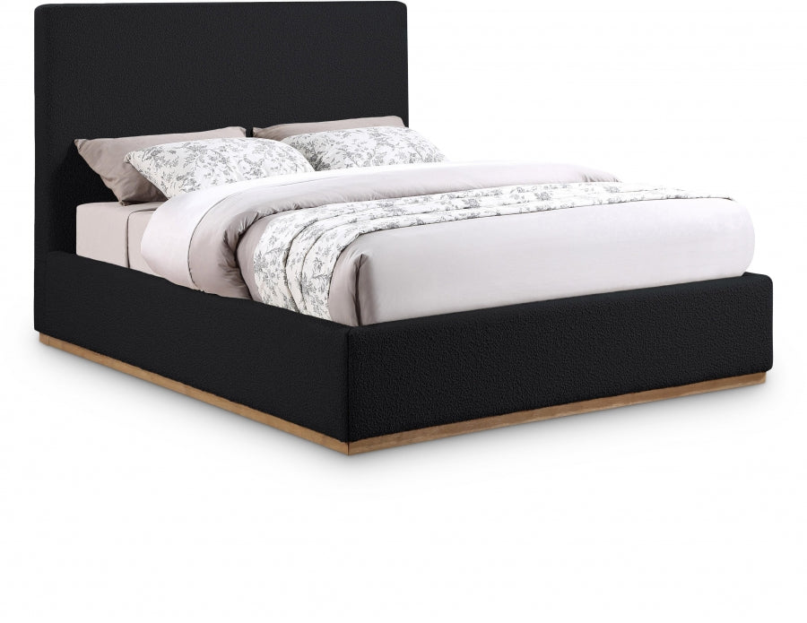 Monaco Boucle Fabric King Bed Black - MonacoBlack-K