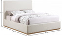 Monaco Boucle Fabric King Bed Cream - MonacoCream-K