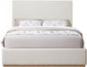 Monaco Boucle Fabric King Bed Cream - MonacoCream-K