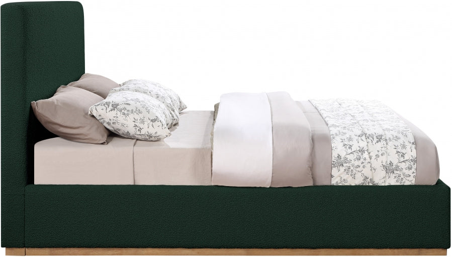 Monaco Boucle Fabric King Bed Green - MonacoGreen-K