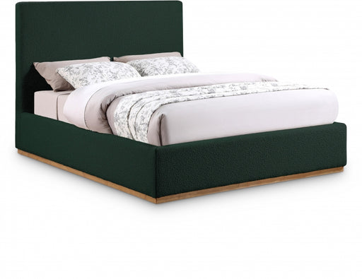 Monaco Boucle Fabric Queen Bed Green - MonacoGreen-Q