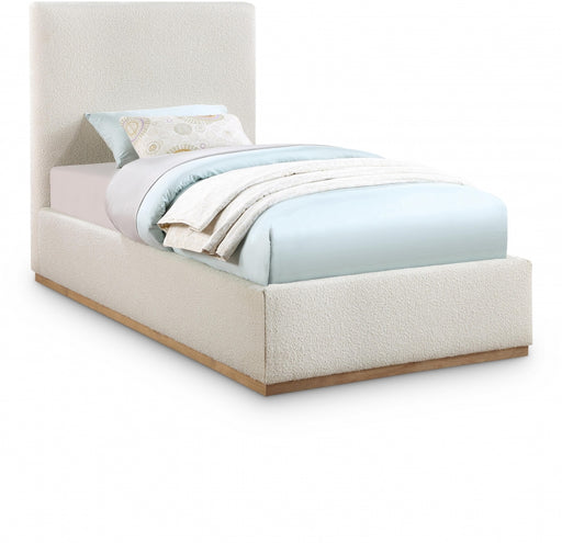 Monaco Boucle Fabric Twin Bed Cream - MonacoCream-T