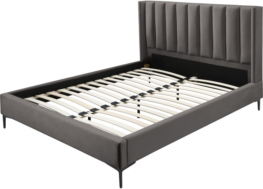 Nadia Velvet King Bed Grey - NadiaGrey-K