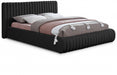 Nash Boucle Fabric Full Bed Black - NashBlack-F