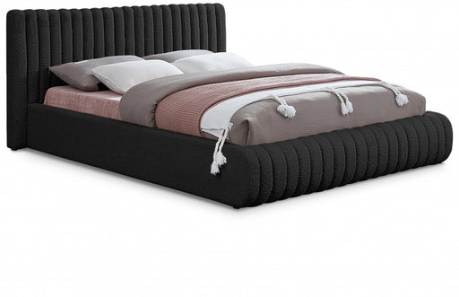 Nash Boucle Fabric Full Bed Black - NashBlack-F