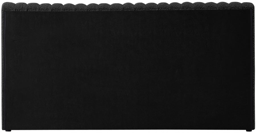 Nash Boucle Fabric King Bed Black - NashBlack-K