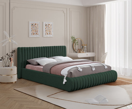 Nash Boucle Fabric King Bed Green - NashGreen-K