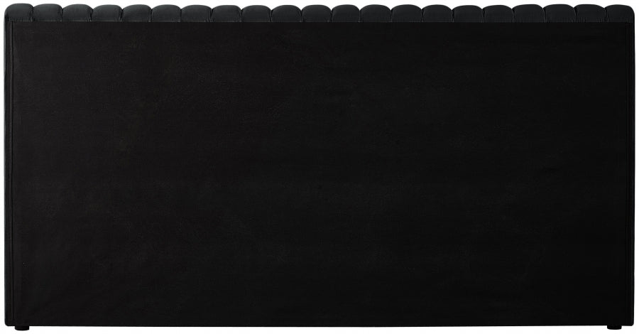 Nico Velvet Full Bed Black - NicoBlack-F