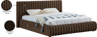 Nico Velvet Full Bed Brown - NicoBrown-F