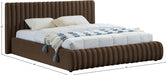 Nico Velvet Full Bed Brown - NicoBrown-F