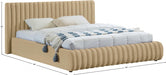 Nico Velvet Full Bed Camel - NicoCamel-F