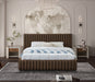 Nico Velvet King Bed Brown - NicoBrown-K