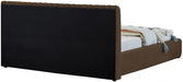 Nico Velvet Queen Bed Brown - NicoBrown-Q