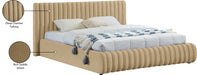 Nico Velvet Queen Bed Camel - NicoCamel-Q