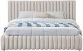 Nico Velvet Queen Bed Cream - NicoCream-Q