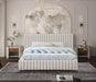 Nico Velvet Queen Bed Cream - NicoCream-Q