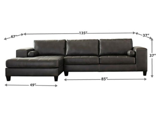 Nokomis Charcoal LAF Sectional - Gate Furniture