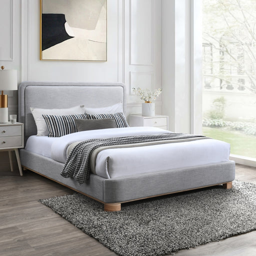 Nolita Linen Textured Fabric Full Bed Grey - B1201Grey-F