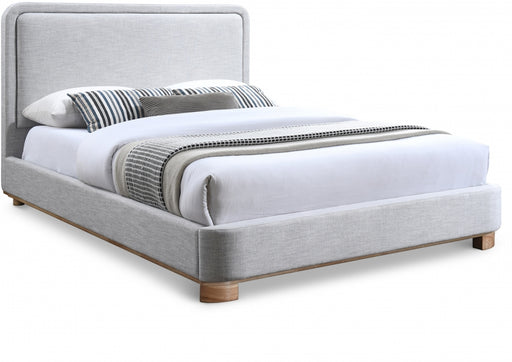 Nolita Linen Textured Fabric King Bed Grey - B1201Grey-K