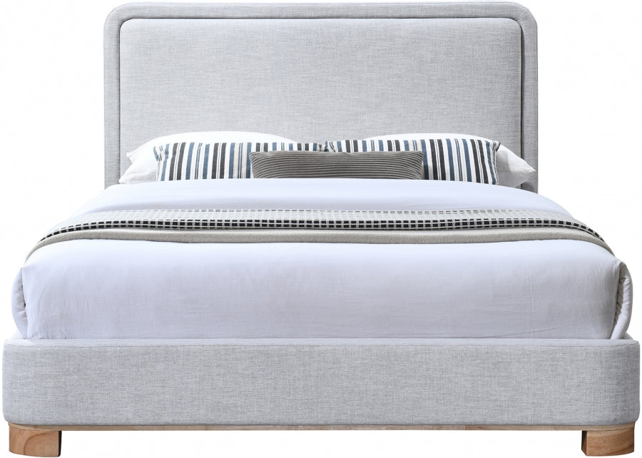 Nolita Linen Textured Fabric King Bed Grey - B1201Grey-K