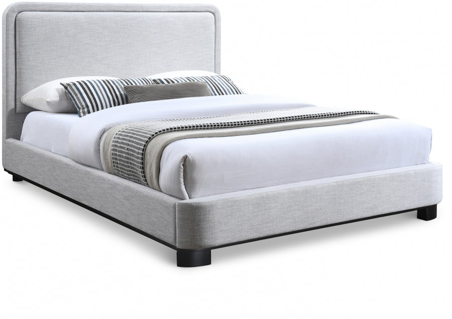 Nolita Linen Textured Fabric King Bed Grey - B1202Grey-K