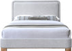 Nolita Linen Textured Fabric Queen Bed Grey - B1201Grey-Q