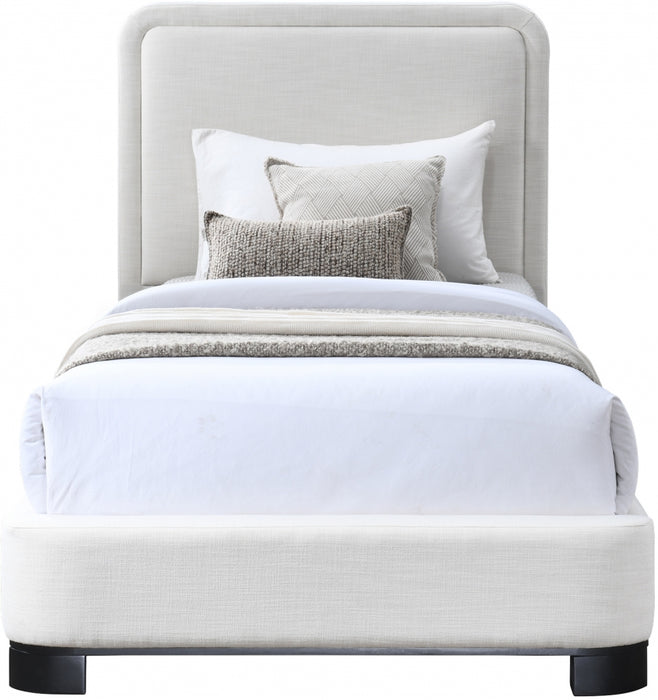 Nolita Linen Textured Fabric Twin Bed Cream - B1202Cream-T